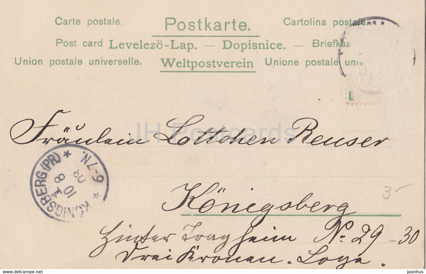 Gruss aus der Sommerfrische - woman - window - illustration - old postcard - 1903 - used