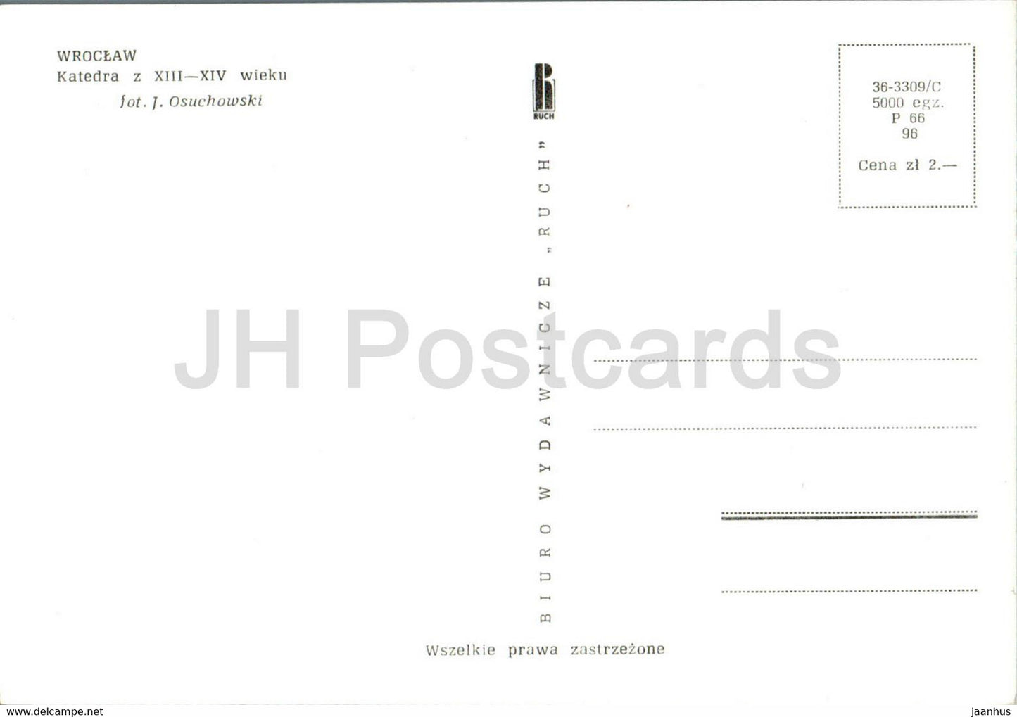 Wroclaw - Katedra - cathedral - 36-3309 - Poland - unused