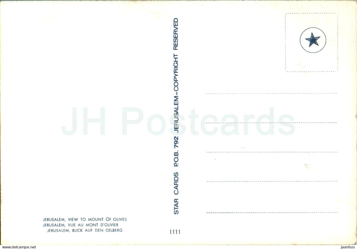 Jérusalem - Vue sur le Mont des Oliviers - 1111 - Israël - inutilisé