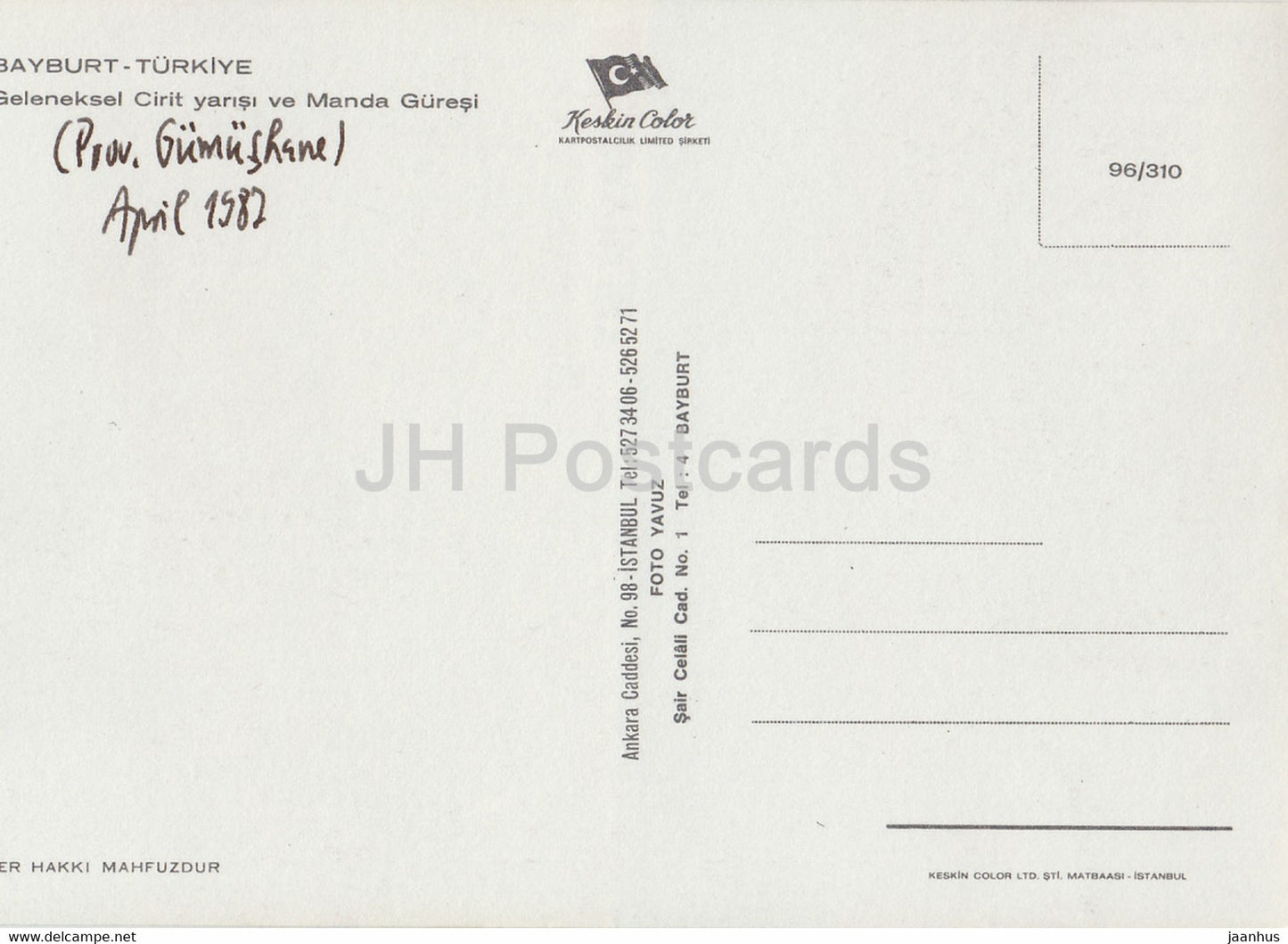 Bayburt – Traditionelles Rennen – Büffel – Pferd – 1987 – Türkei – gebraucht