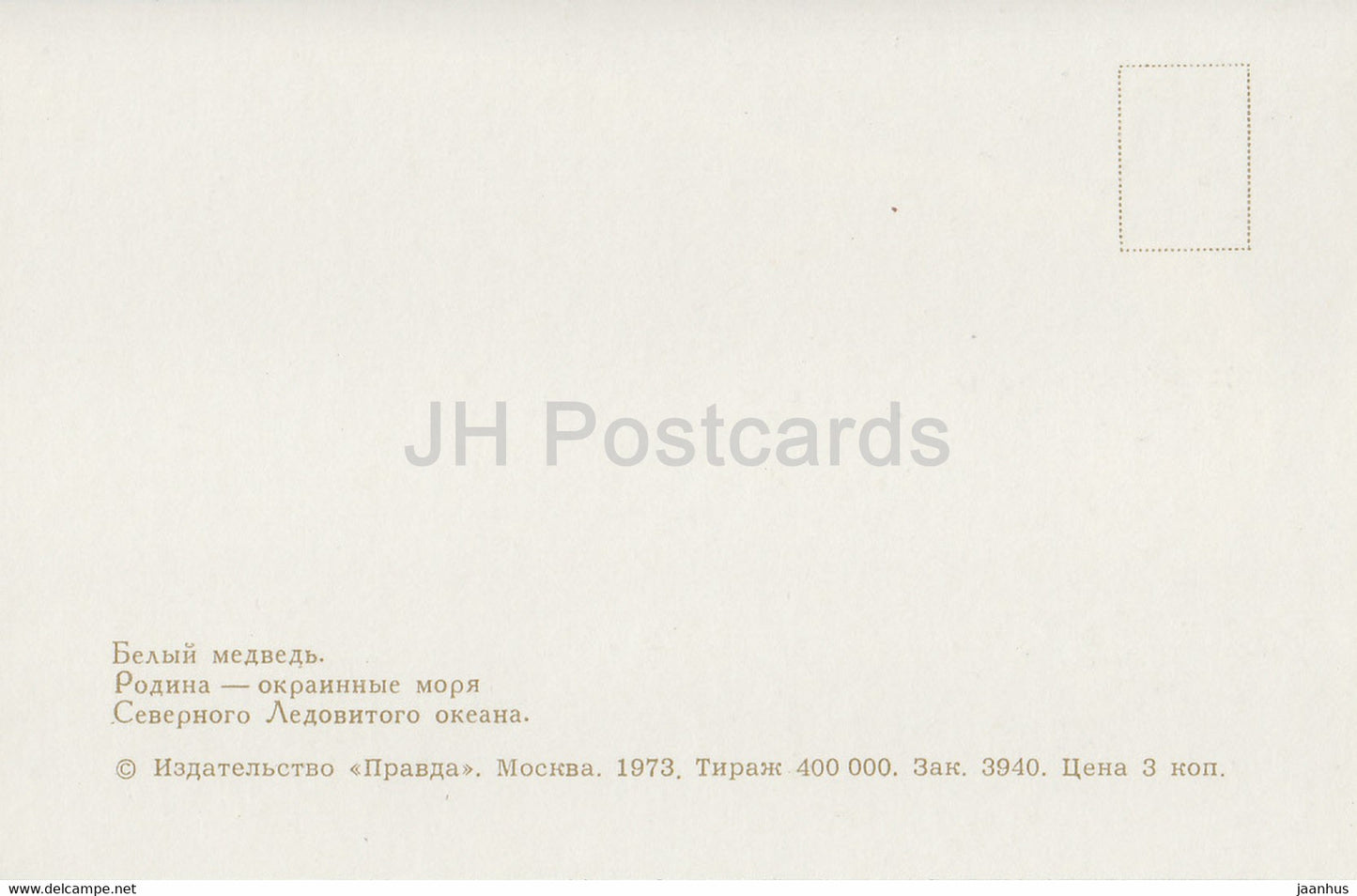 Polar Bear - Ursus maritimus - Moscow Zoo - animals - 1973 - Russia USSR - unused