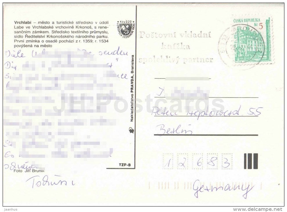 Vrchlabi - town views - architecture - Czechoslovakia - Czech - used - JH Postcards