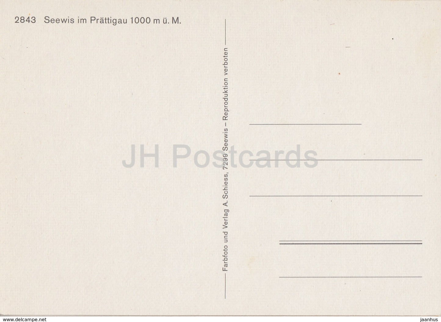 Seewis im Prattigau 1000 m - 2843 - Switzerland - unused