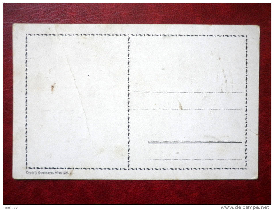 illustration by Kränzle - girls with flowers - old postcard - Austria - unused - JH Postcards