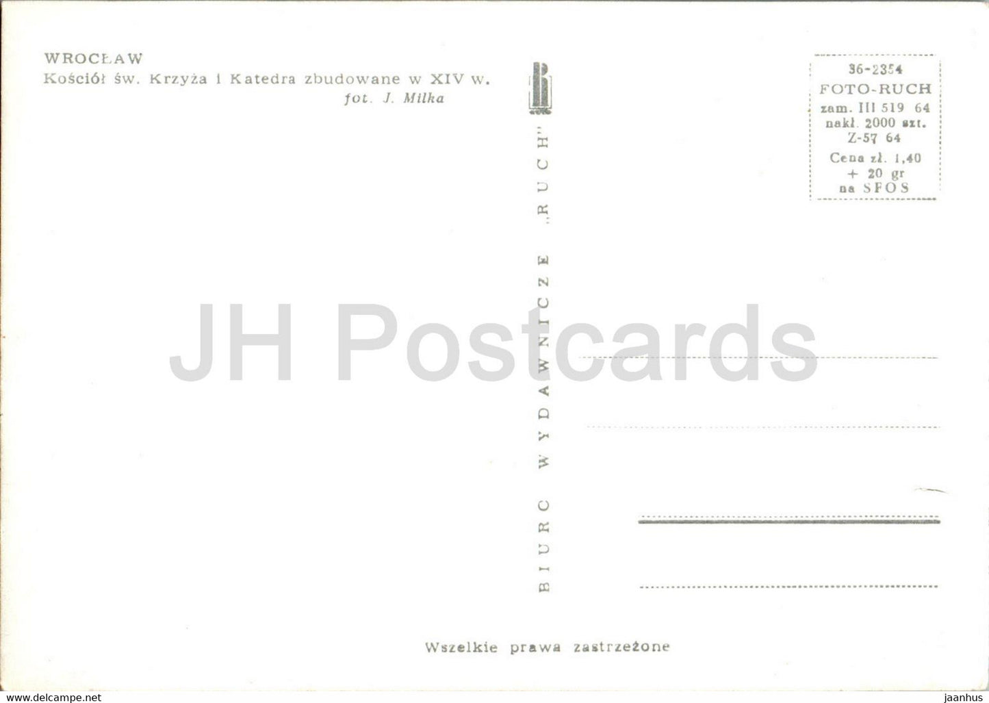 Wroclaw - Kosciol sw Krzyza i Katedra zbudowane - Église de la Sainte Croix et cathédrale construites - Pologne - inutilisé