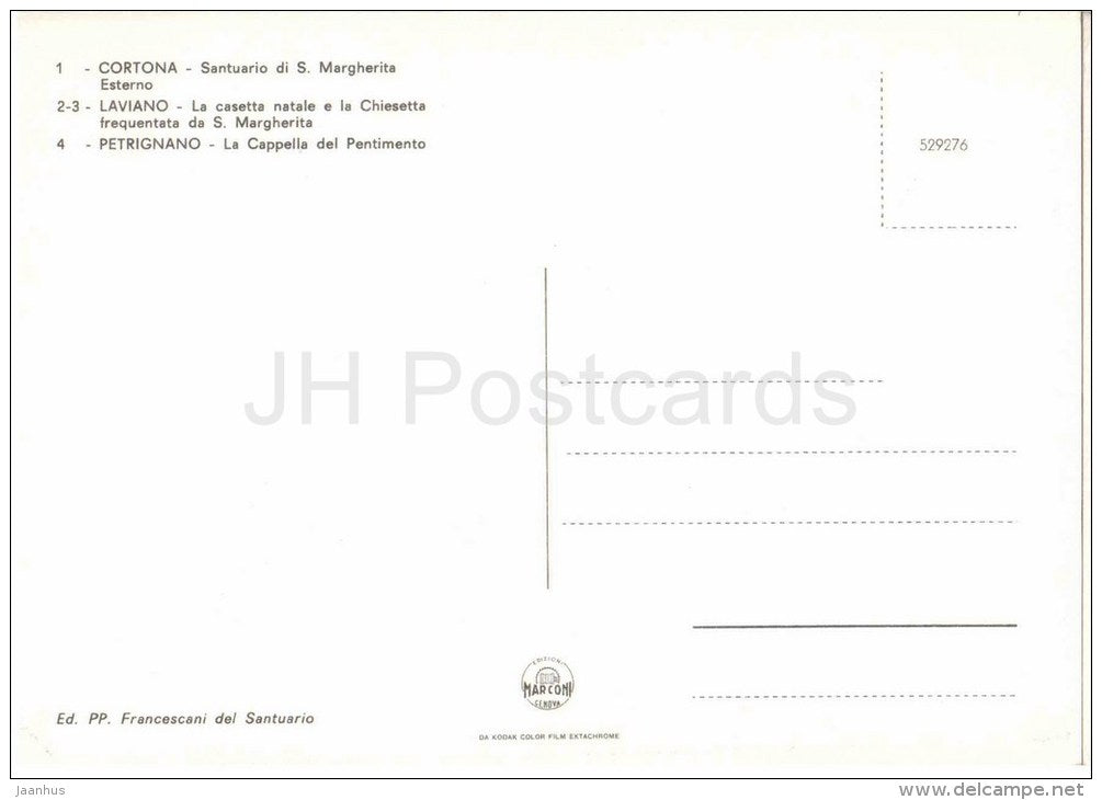Cortona , Santuario di S. Margherita - Laviano - Petrignano - Arezzo - Toscana - 529276 - Italia - Italy - unused - JH Postcards