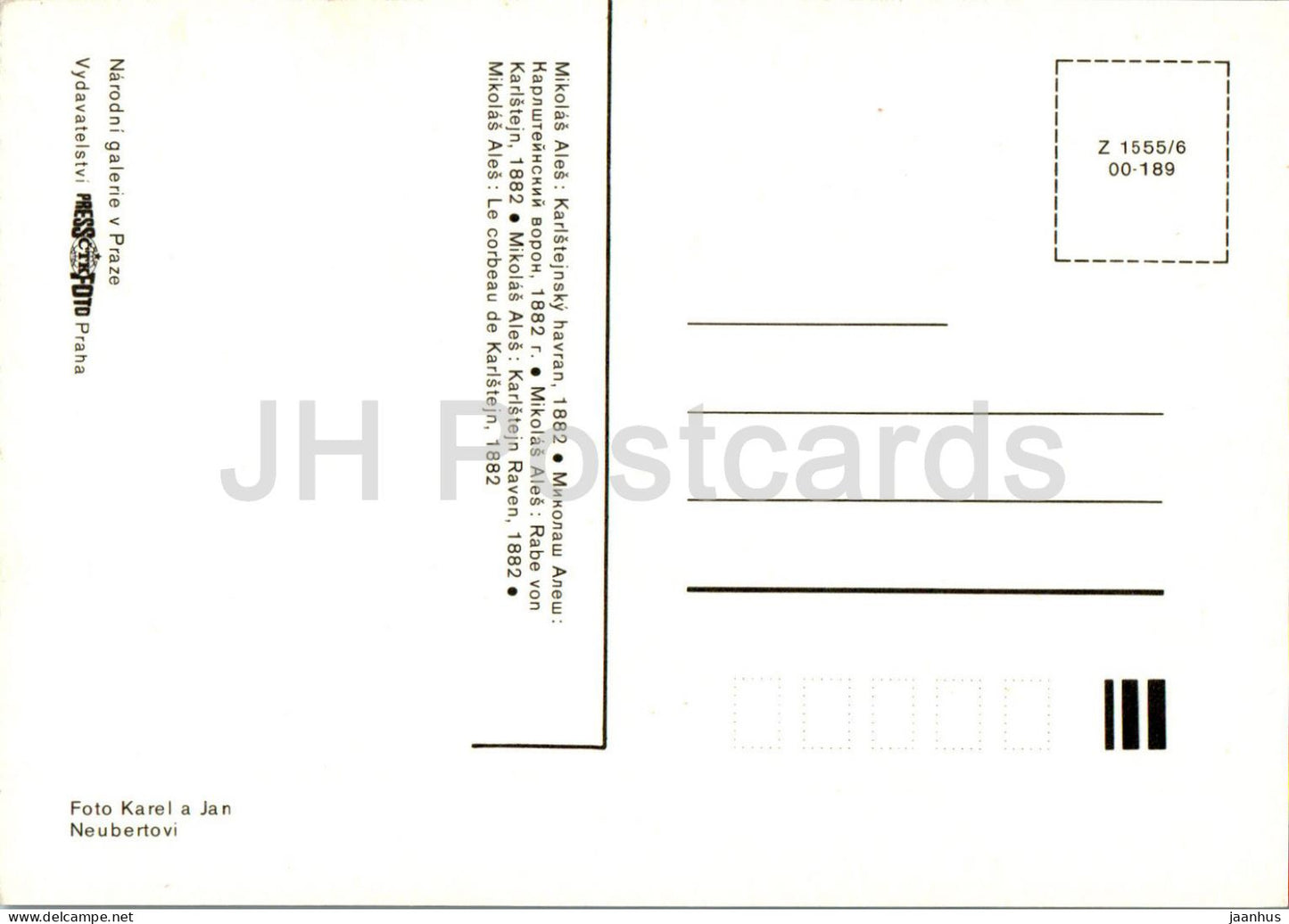 Gemälde von Mikolas Ales - Karlstein Rabe - Tschechische Kunst - Tschechische Republik - Tschechoslowakei - unbenutzt