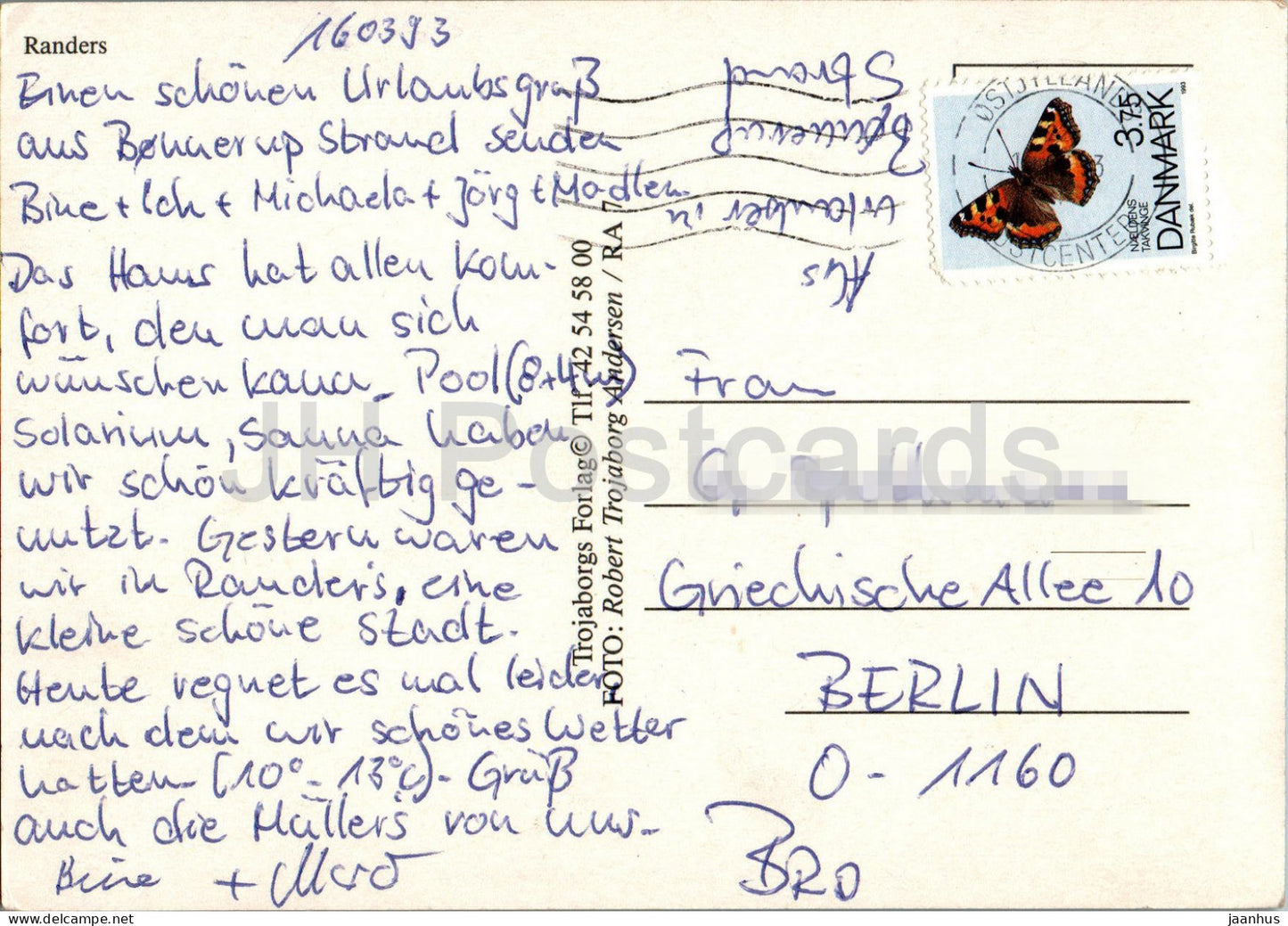 Randers – Rathaus – Boot – Kirche – Vögel – Weißstorch – Multiview – RA 7 – 1993 – Dänemark – gebraucht