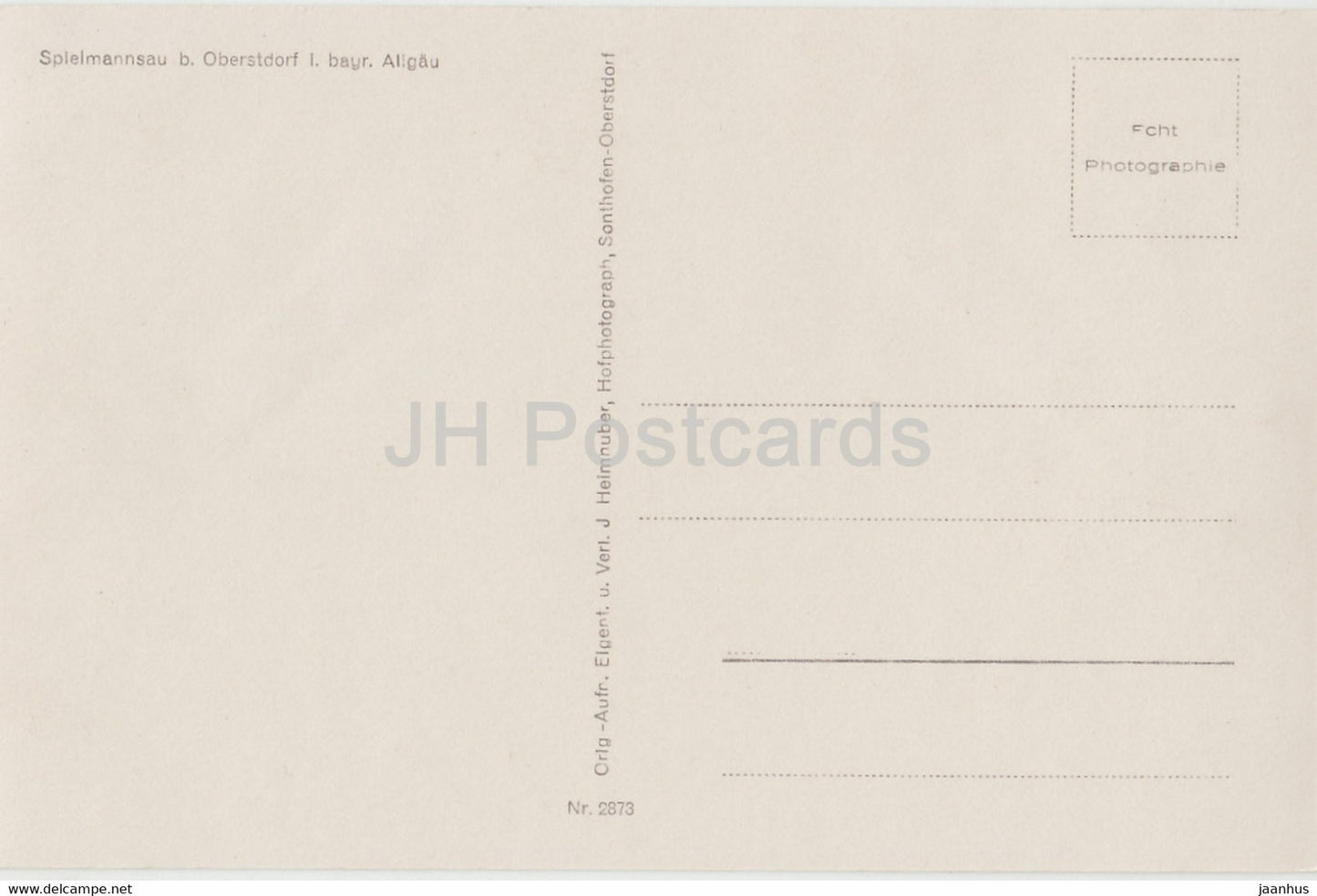 Spielmannsau b Oberstdorf i Bayr Allgau - 2873 - old postcard - Germany - unused