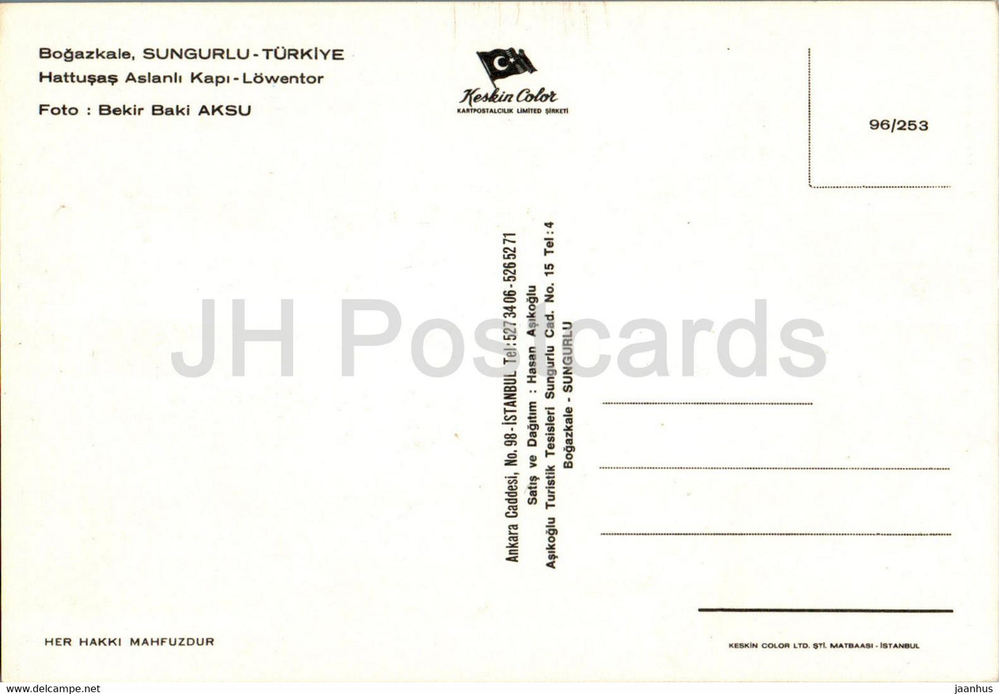 Bogazkale - Sungurlu - Hattusas Aslani Kapi - gate - ancient world - 96/253 - Turkey - unused