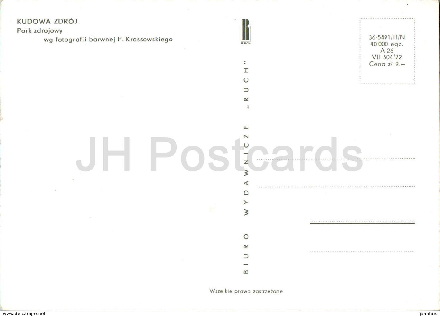 Kudowa Zdroj - Park zdrojowy - Kurpark - Polen - unbenutzt