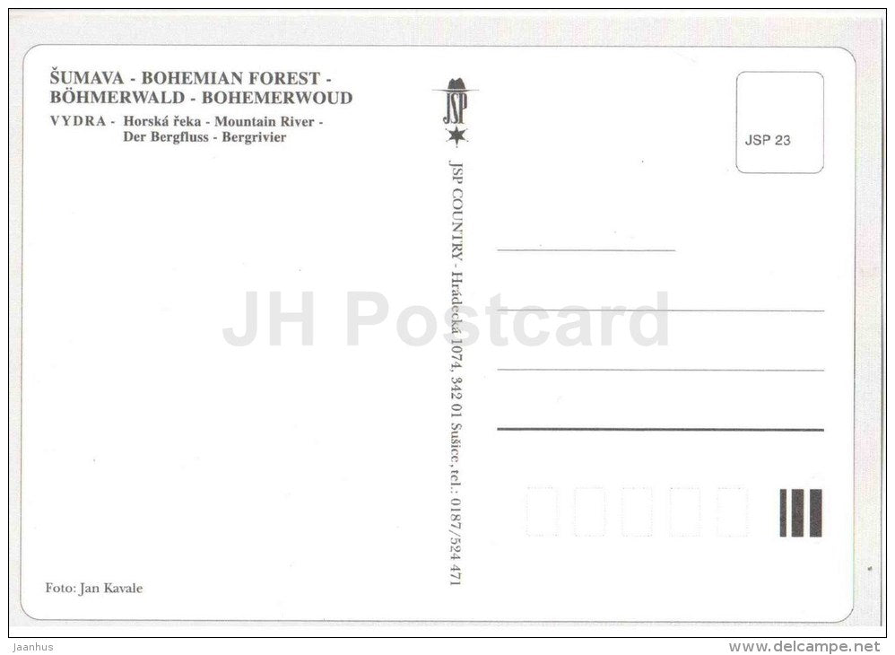 Vydra river - Bohemian Forest - Sumava - mountain river - Czech Republic - unused - JH Postcards