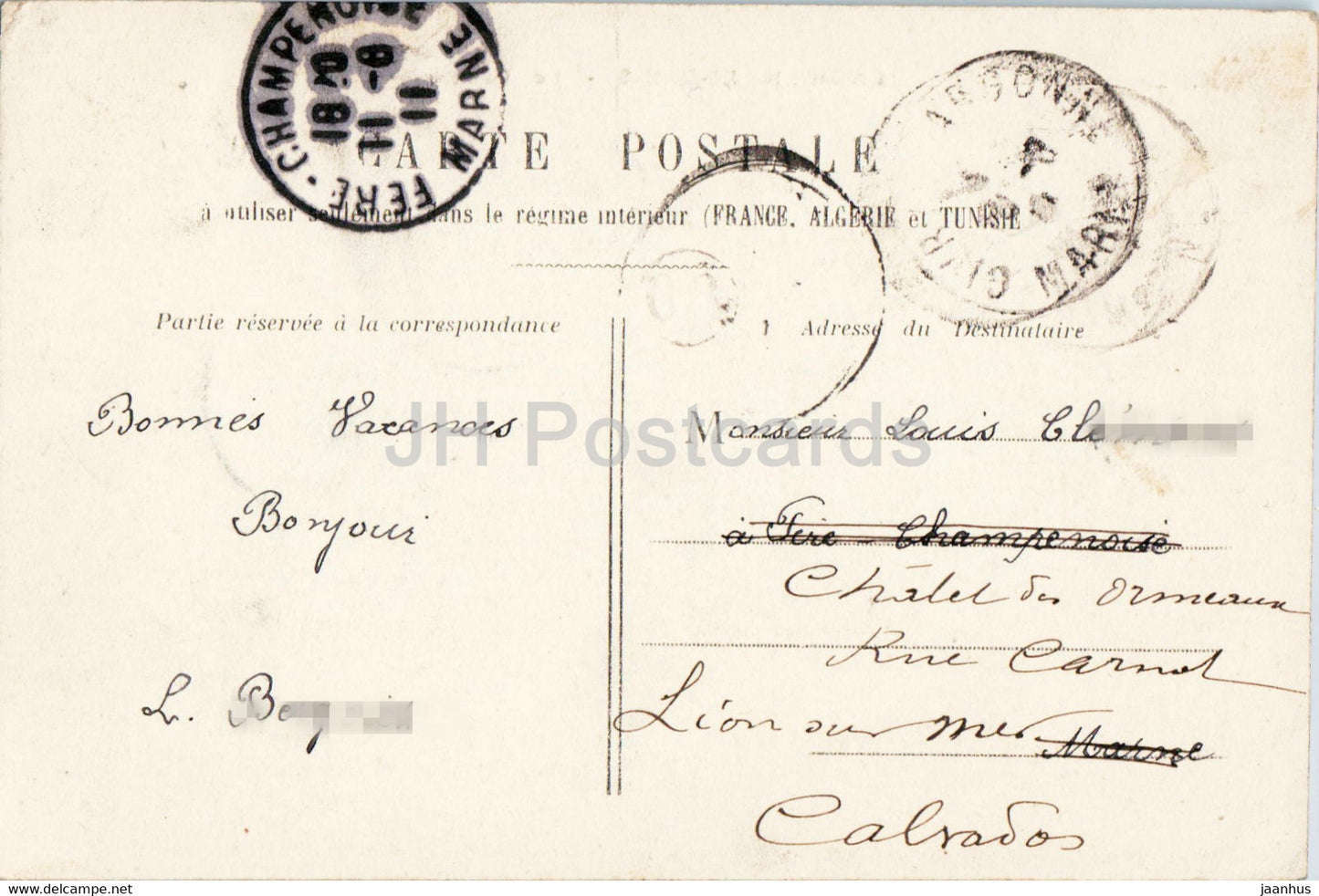 Enghien les Bains - Le Casino - carte postale ancienne - 1911 - France - occasion