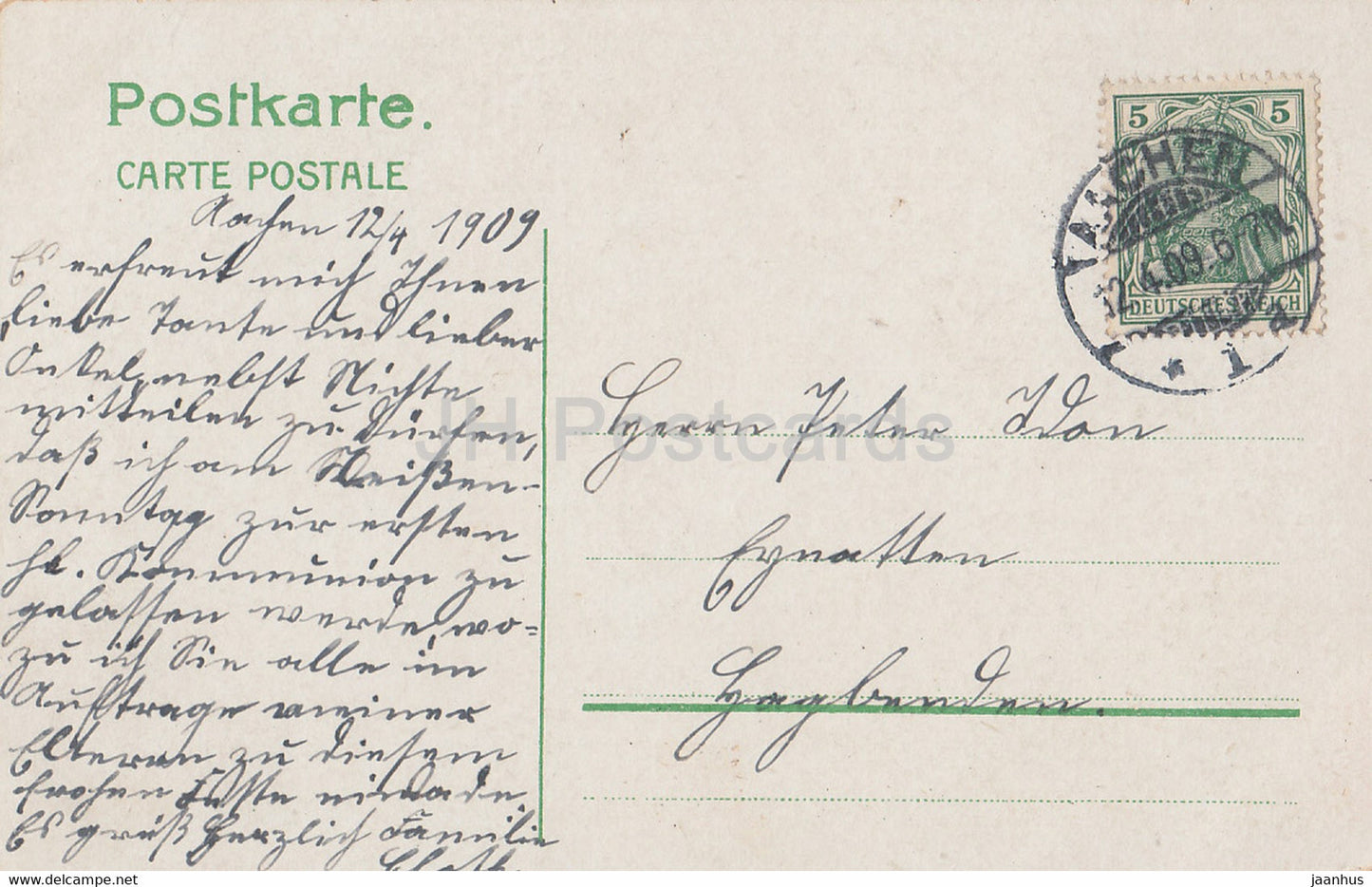 Aachen Burtscheid - Totalansicht - old postcard - 1909 - Germany - used