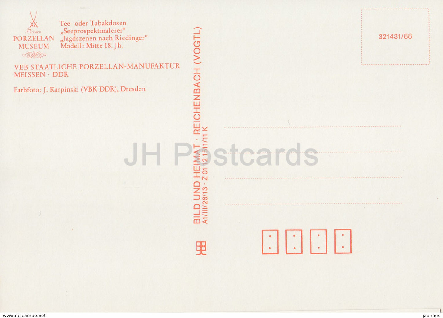 Tee oder Tabakdosen - porcelain - Porzellan Museum Meissen - DDR Germany - unused