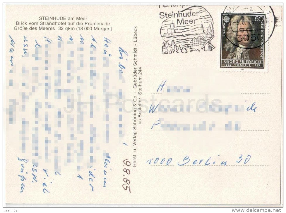 Steinhude am Meer - Blick vom Strandhotel auf die Promenade - sea - Händel EUROPA - Germany - 1985 gelaufen - JH Postcards