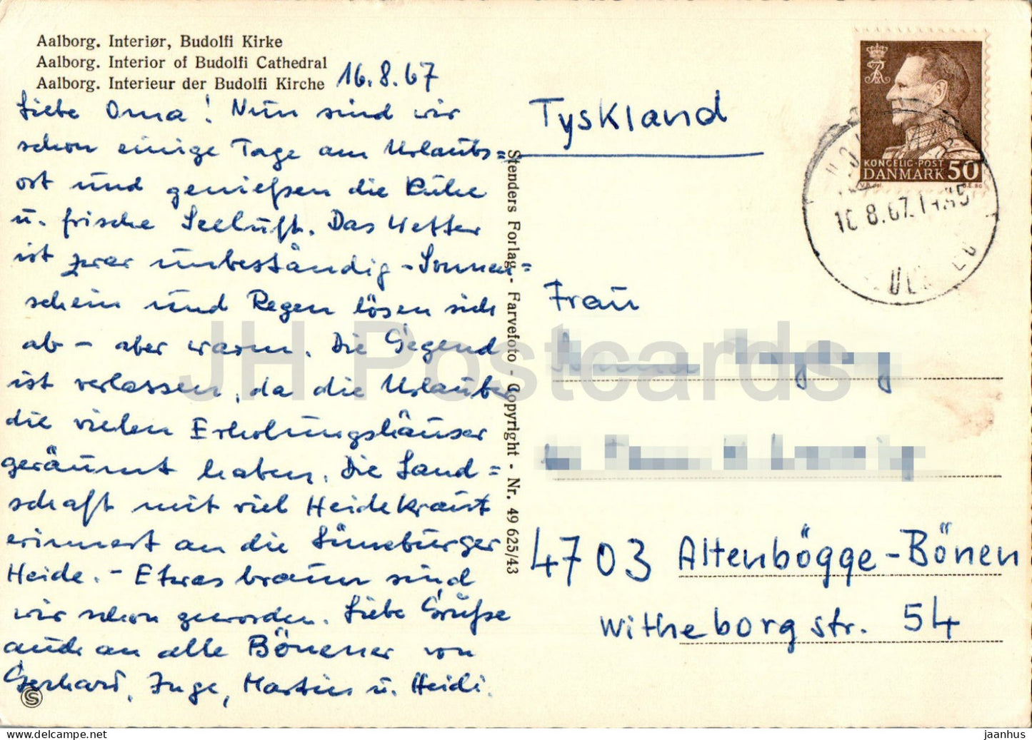 Aalborg - Interior - Budolfi Kirke - cathedral - 49 - 1967 - Denmark - used