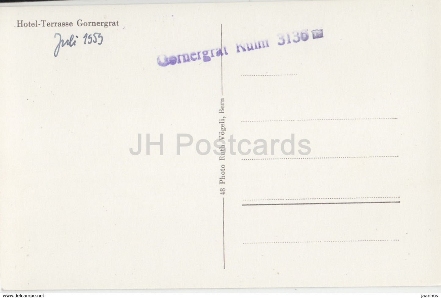 Hotel Terrasse Gornergrat – Schweiz – 1959 – gebraucht