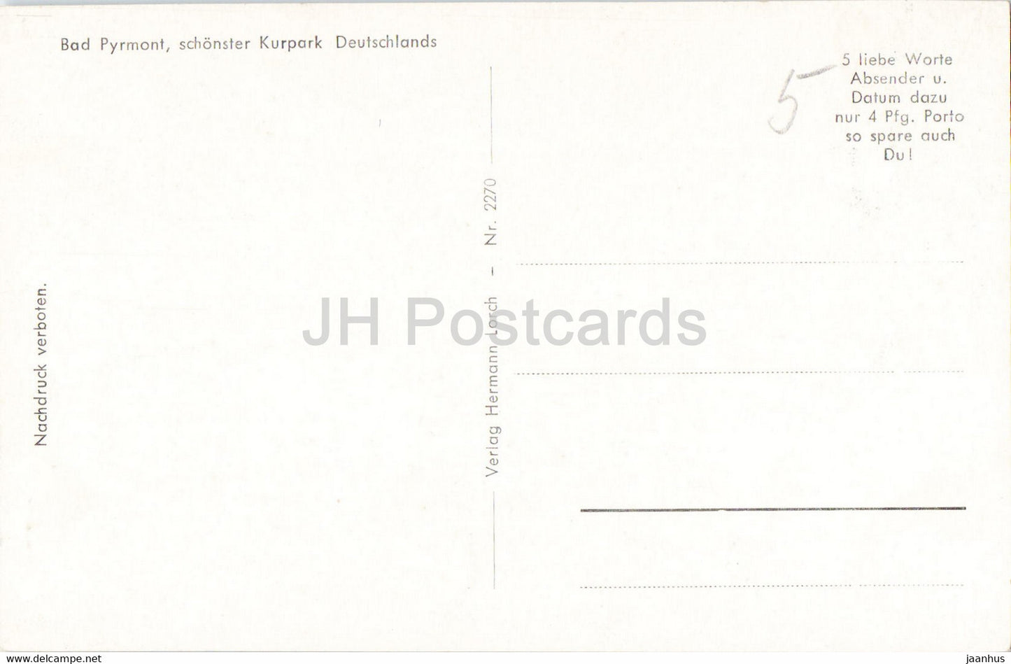 Bad Pyrmont - Fontanenallee - old postcard - Germany - unused