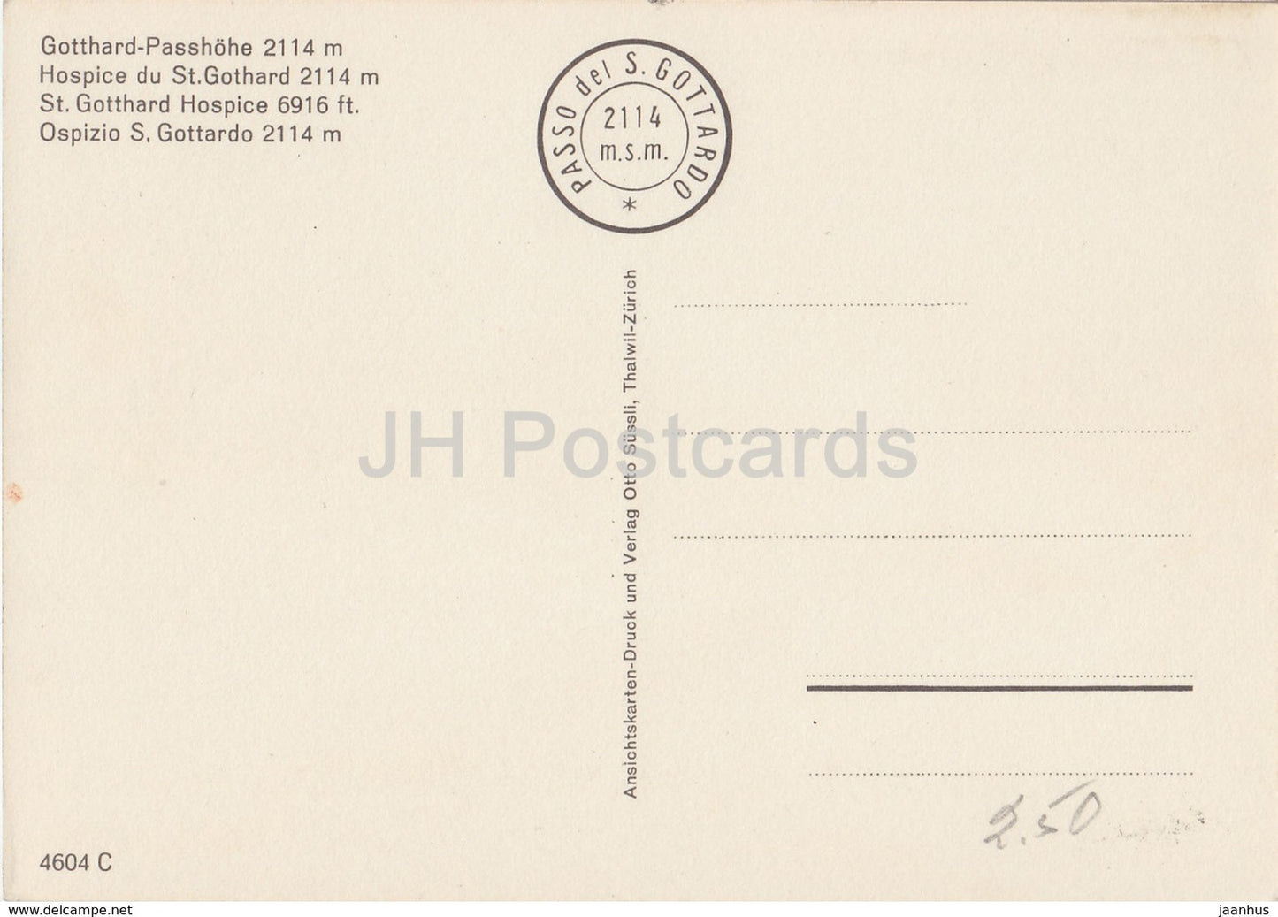 Gotthard Passhohe 2114 m - old car - Switzerland - unused