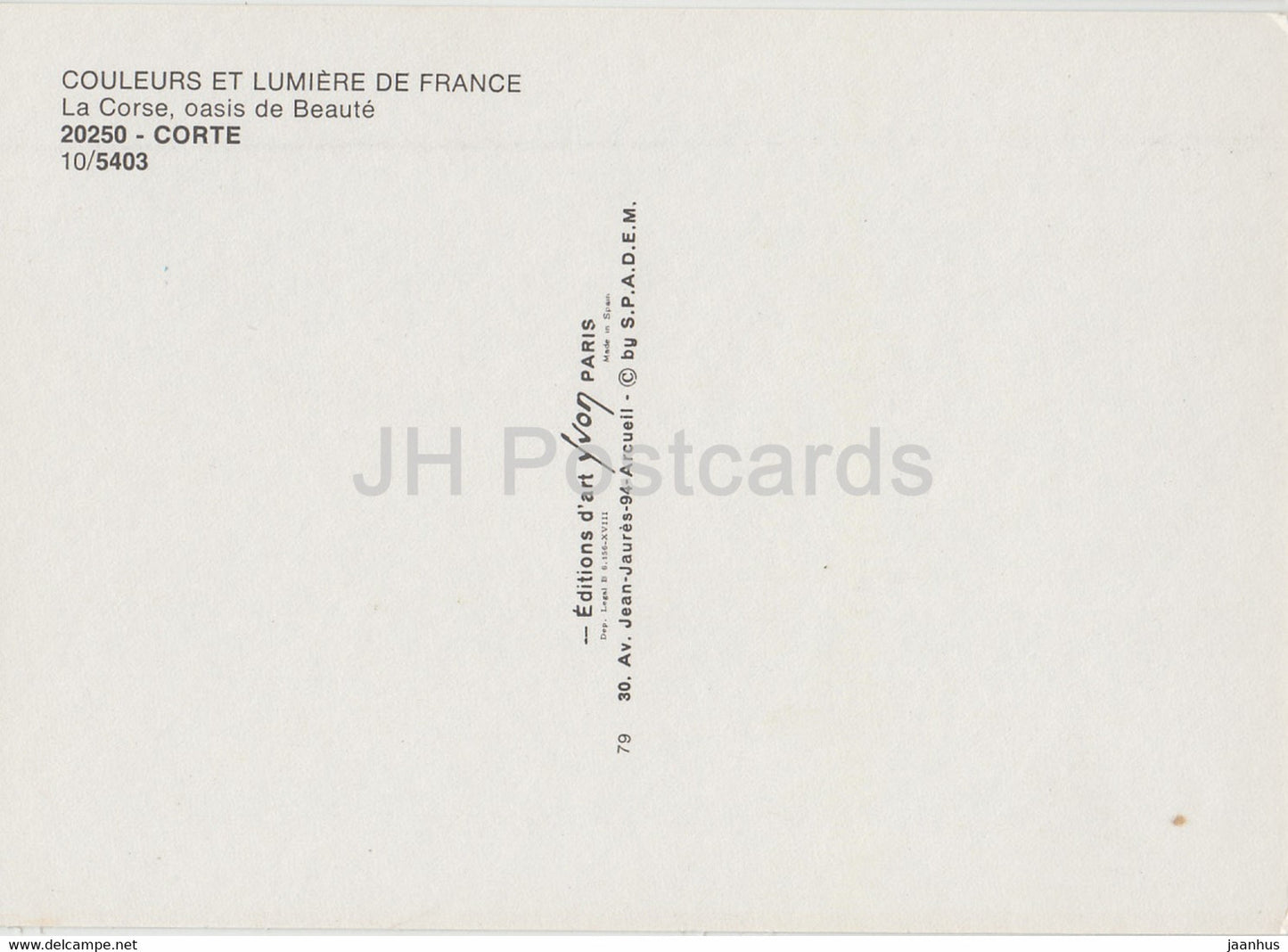 Corte - La Corse oasis de Beaute - 20250 - France - unused
