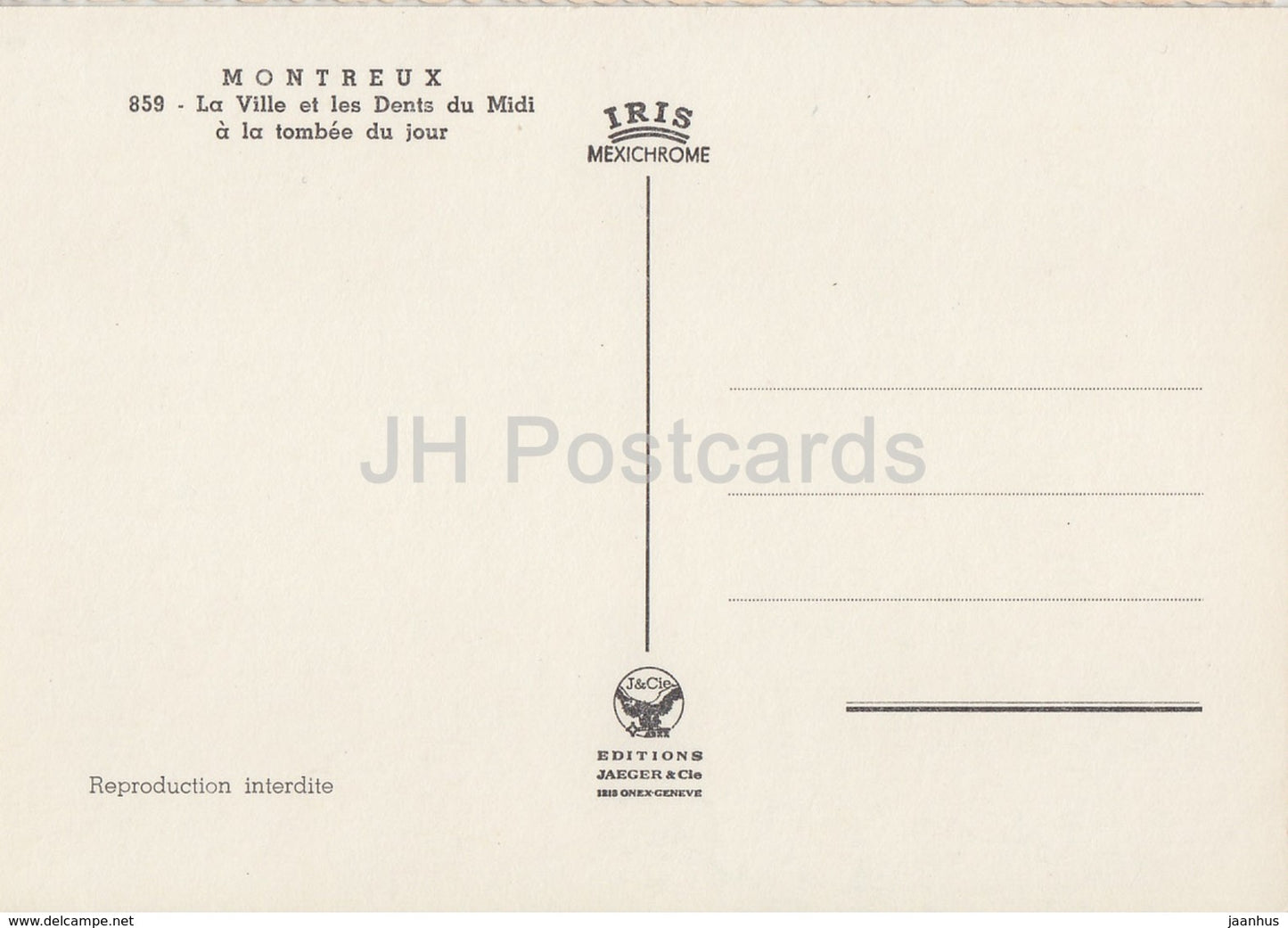 Montreux - La Ville et les Dents du Midi a la tombee du jour - 859 - Switzerland - unused