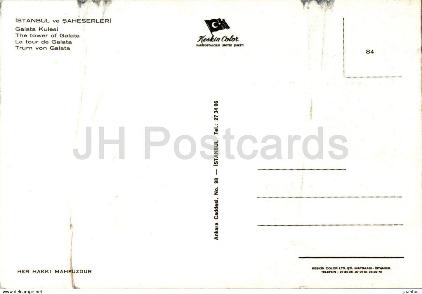 Istanbul - Saheserleri - Galata Kulesi - Tour de Galata - 84 - Turquie - inutilisé