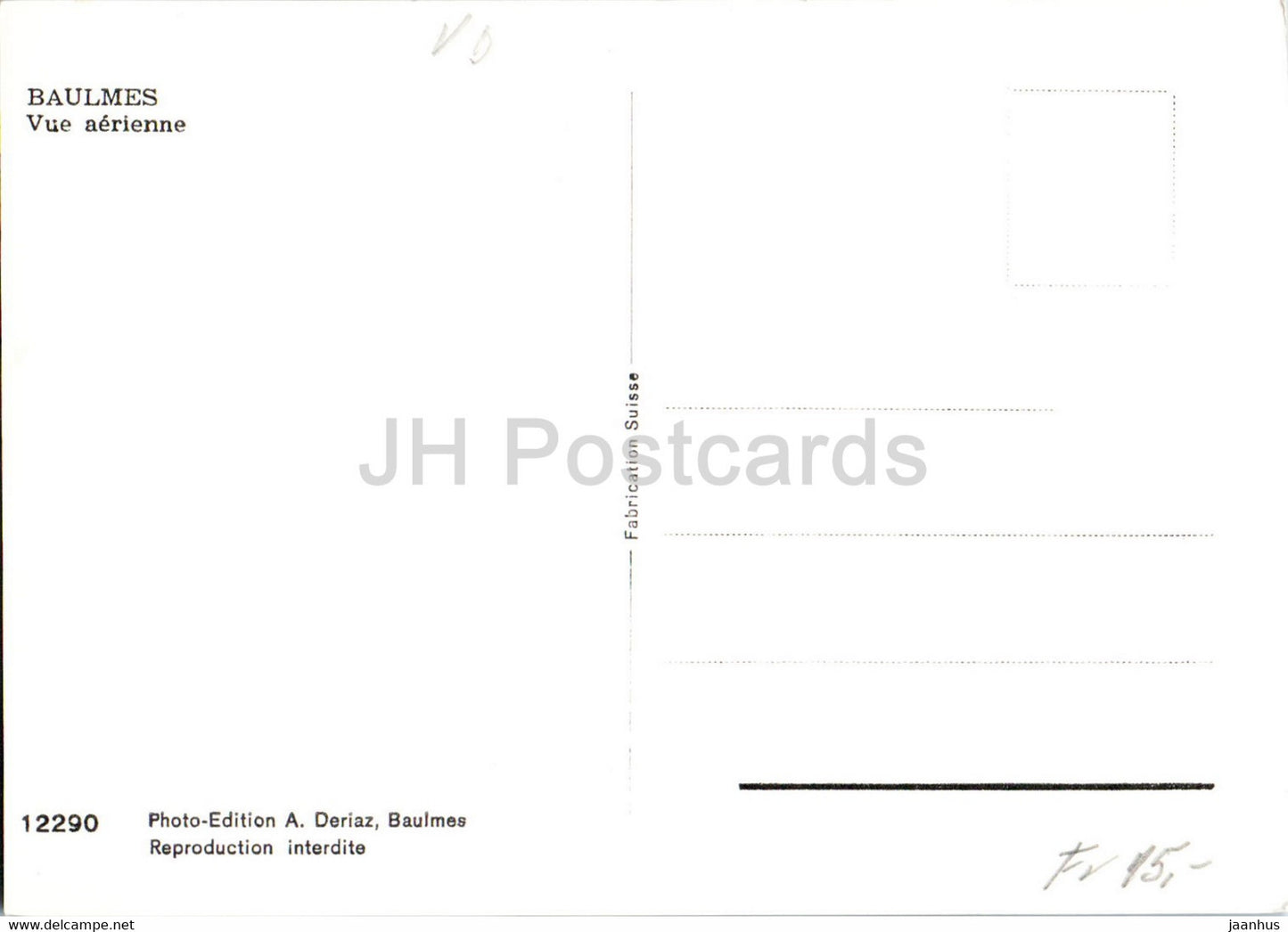 Baulmes - Vue aerienne - Luftaufnahme - 12290 - Schweiz - unbenutzt