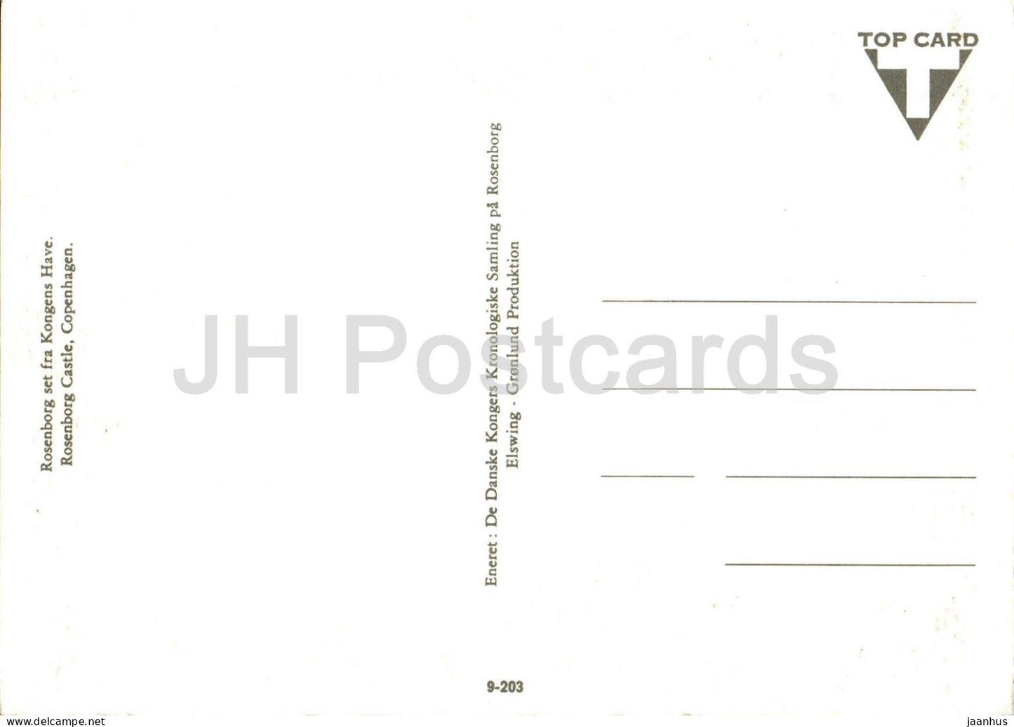 Copenhagen - Kobenhavn - Rosenborg castle - set fra Kongens Have - 9-203 - Denmark - unused