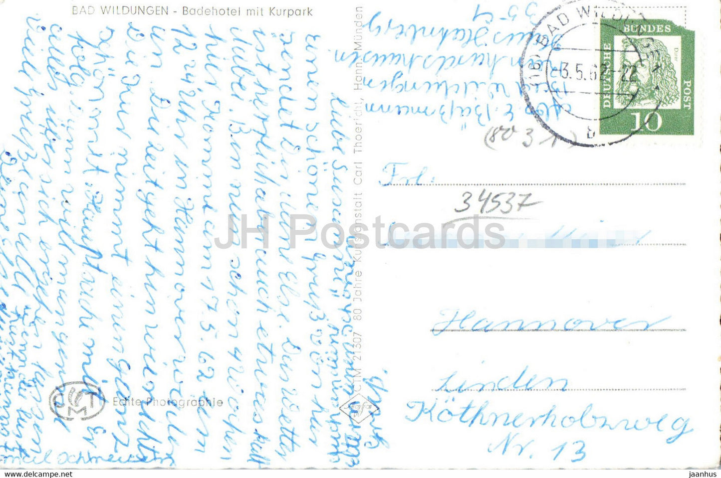 Bad Wildungen - Badehotel mit Kurpark - 1962 - Allemagne - occasion