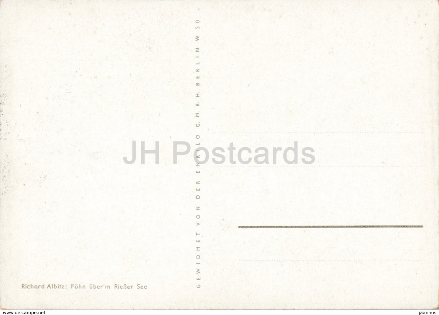 peinture de Richard Albitz - Fohn uber Riesser See - Art allemand - Allemagne - inutilisé