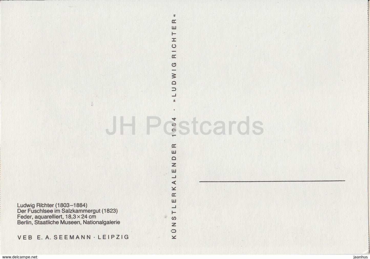 peinture de Ludwig Richter - Der Fuschlsee im Salzkammergut - Art allemand - Allemagne - inutilisé