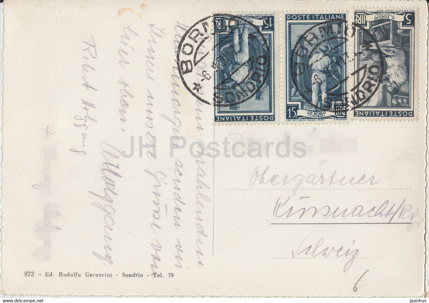 Passo dello Stelvio 2760 m verso l'Ortler 3905 m - Rifugio M Livrio 3177 m - 1951 - Italy - Italia - used