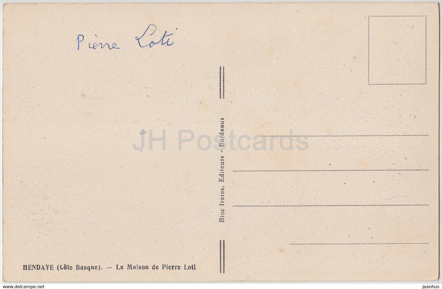 Hendaye - La Maison de Pierre Loti - boat - old postcard - France - used