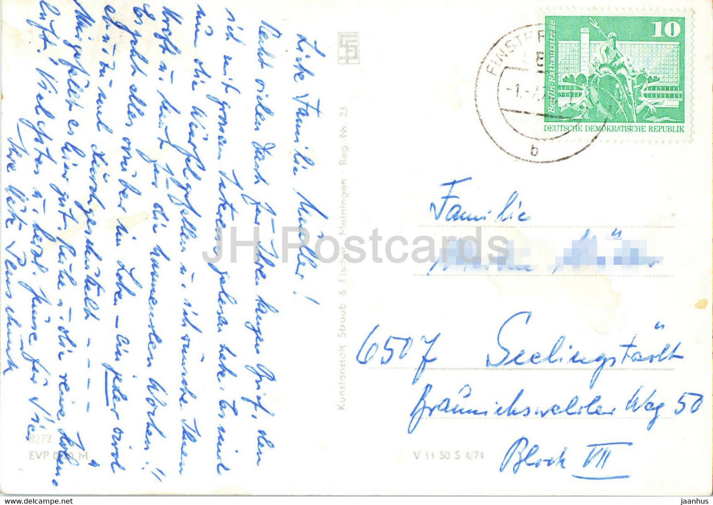 Luftkurort Finsterbergen - VdN Kurheim Dr Theodor Neubauer - HO Gaststatte Steigermuhle - Germany DDR - used