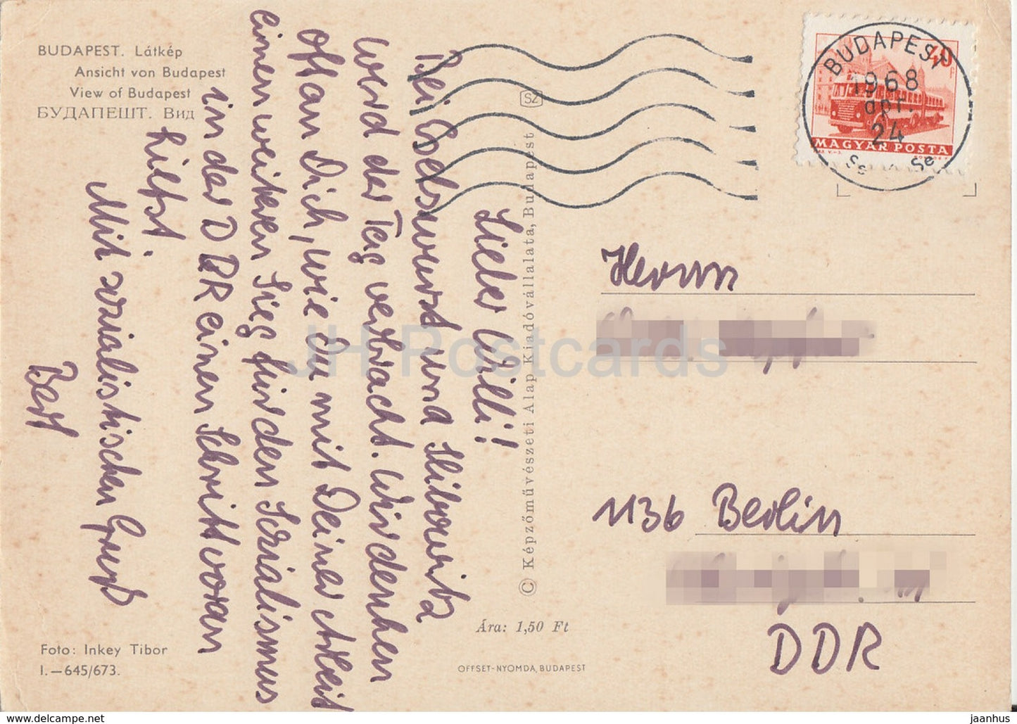 Vue de Budapest - 1968 - Hongrie - occasion