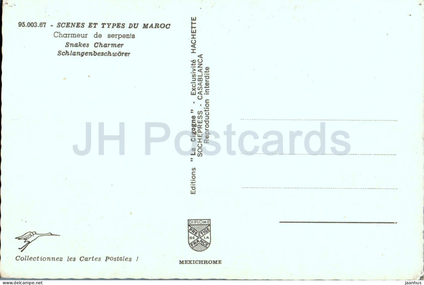 Charmeur de serpents - Snake charmer - cobra - animals - Morocco - unused