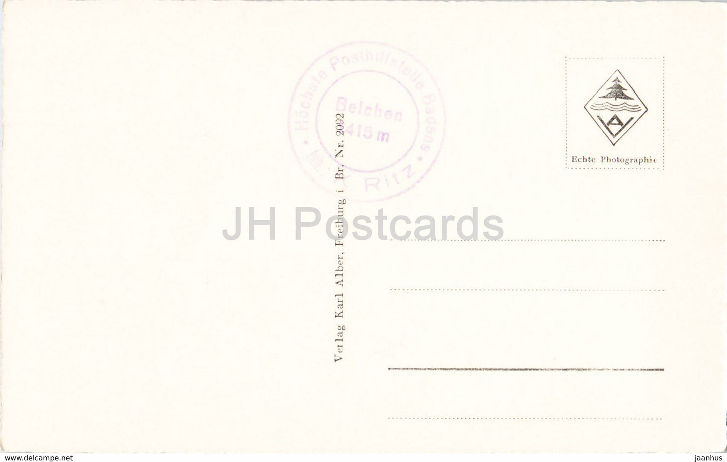 Belchen mit Feldberg - old postcard - Germany - unused