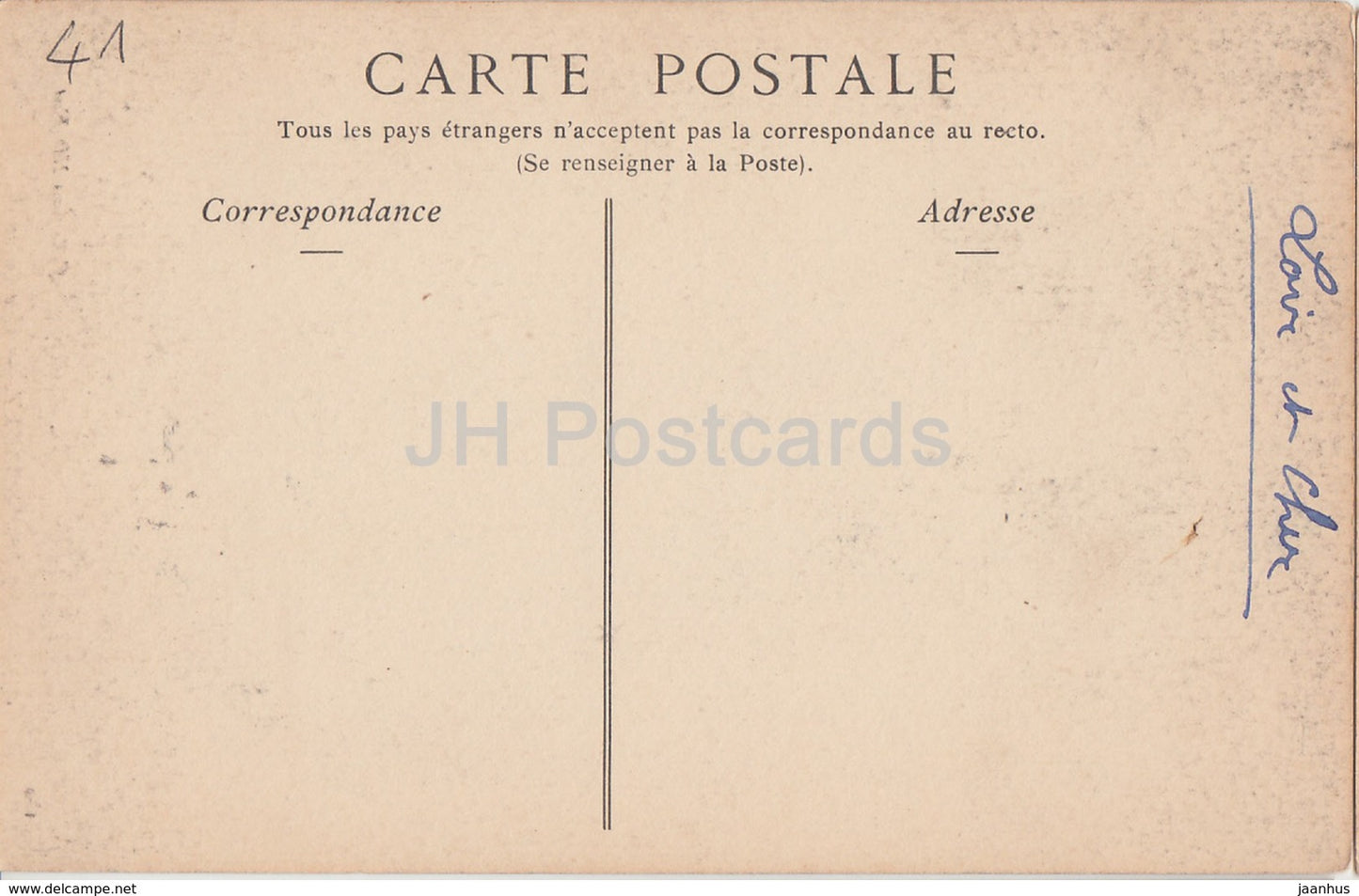 Chateau d' Herbault - Une Cheminee - Schloss - alte Postkarte - Frankreich - unbenutzt