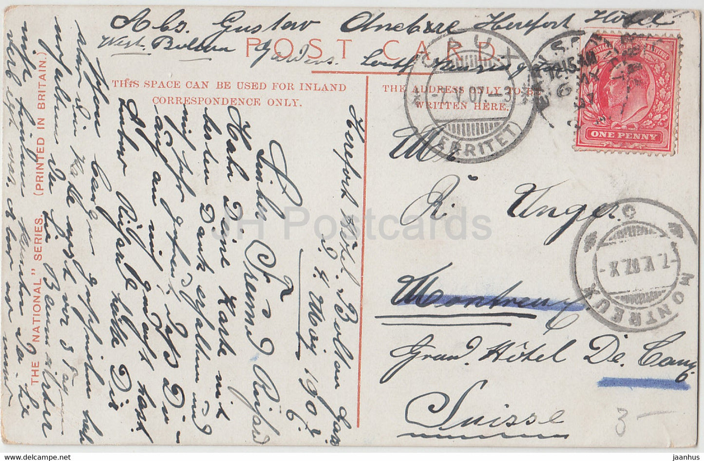 London - Royal Exchange - The National Series - old postcard - 1907 - England - United Kingdom - used