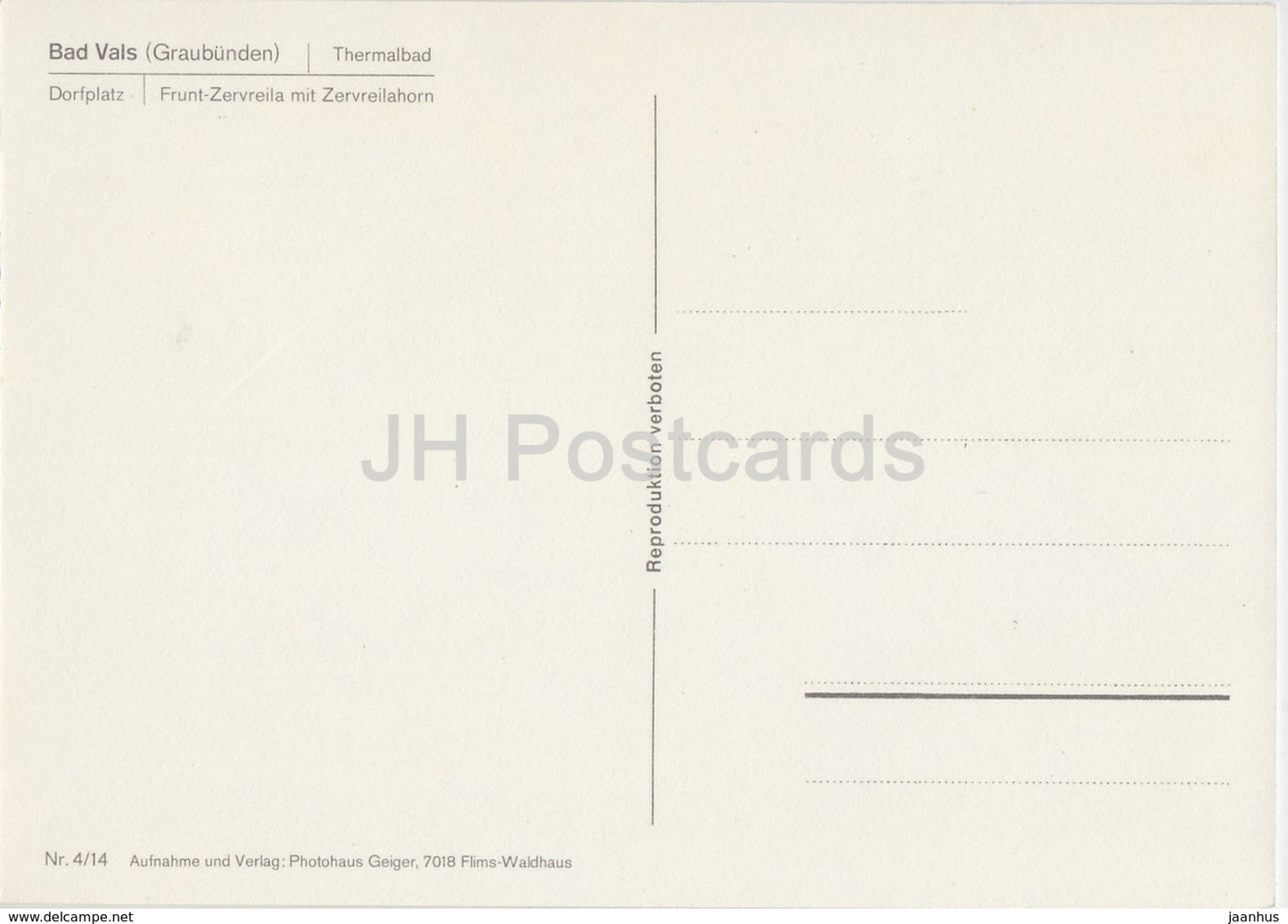 Bad Vals - Thermalbad - Dorfplatz - Frunt-Zervreila mit Zervreilahorn - piscine - Suisse - inutilisé