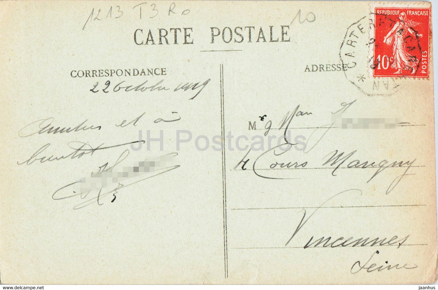 Carteret - Falaises - old postcard - 1919 - France - used