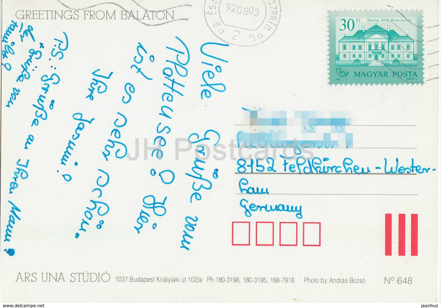 Grüße vom Plattensee - See - Segelboot - Multiview - 1992 - Ungarn - gebraucht