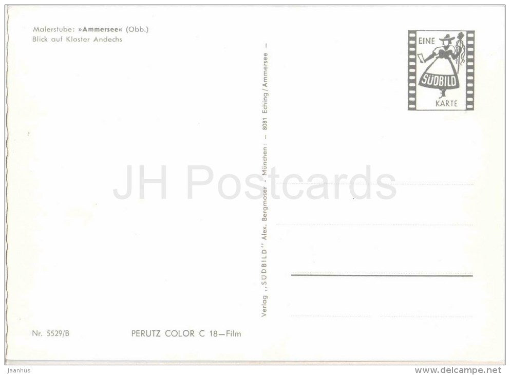 Malerstube , Ammersee - Blick auf Kloster Andechs - 5529/B - Germany - nicht gelaufen - JH Postcards