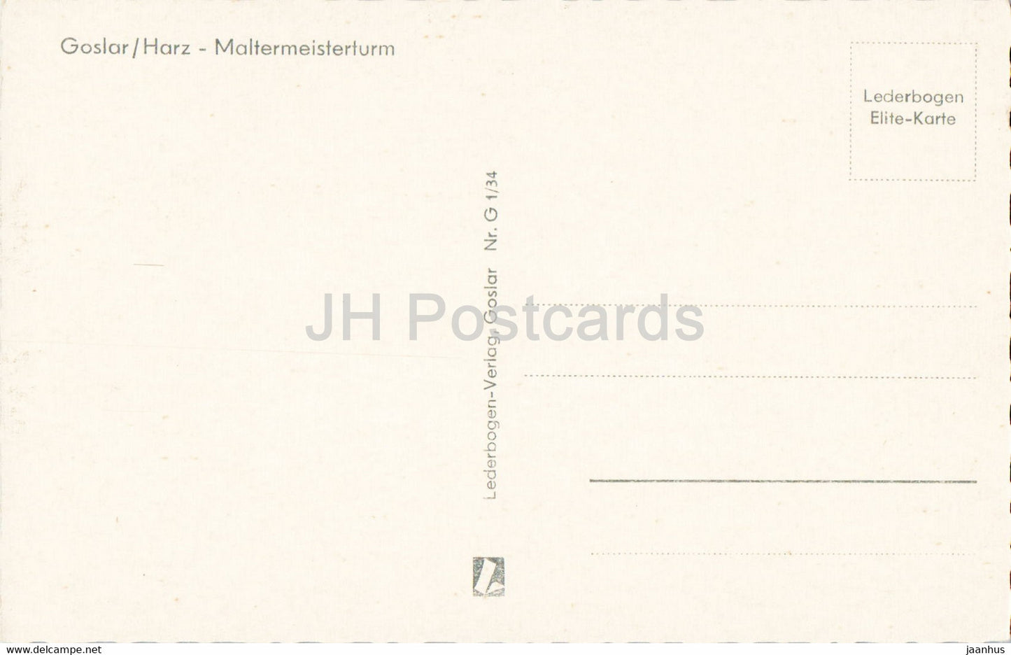Goslar - Harz - Maltermeisterturm - old postcard - Germany - unused