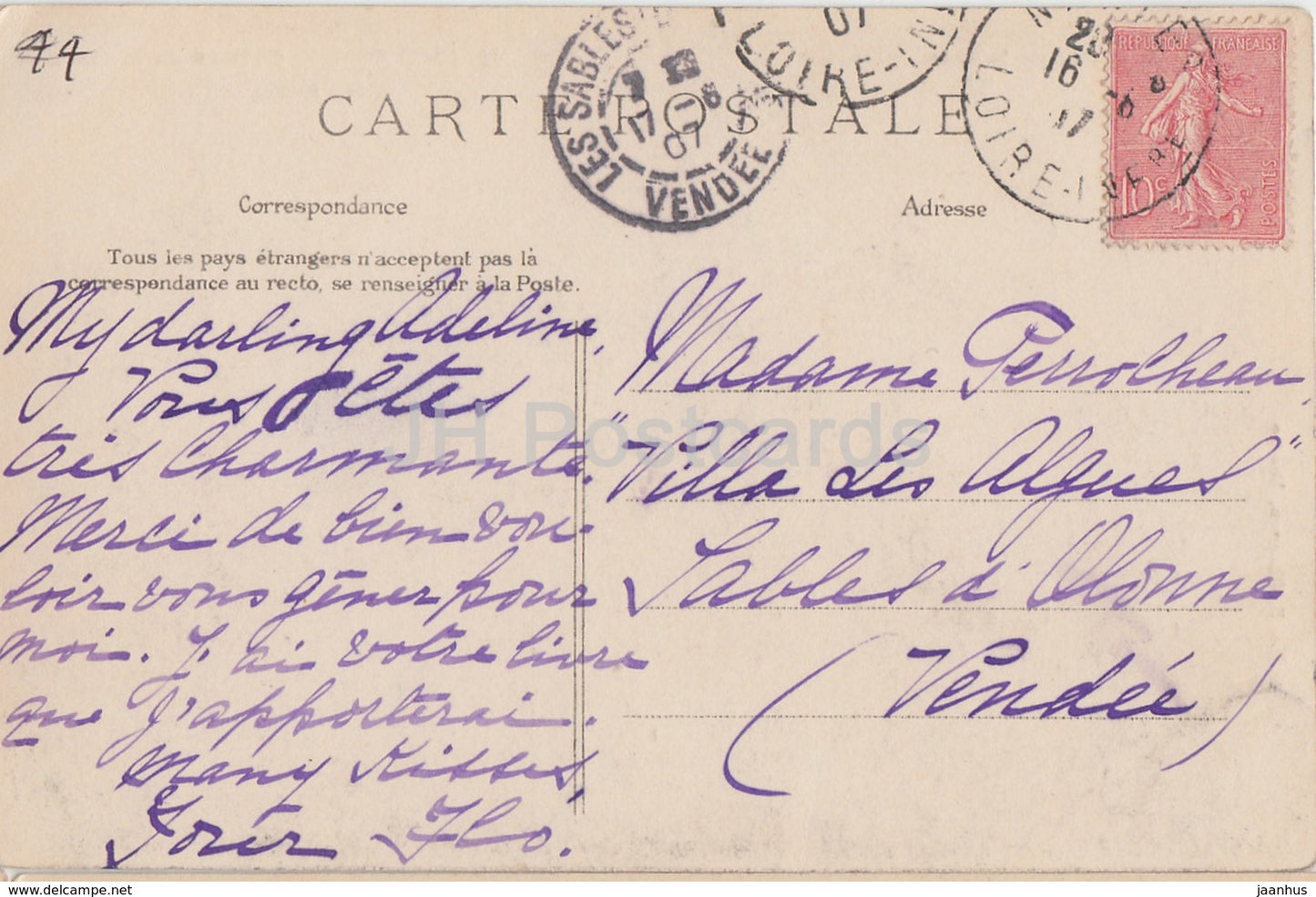 Machecoul - Chateau de la Clartiere - Côte Nord - 302 - Schloss - alte Postkarte - 1907 - Frankreich - gebraucht