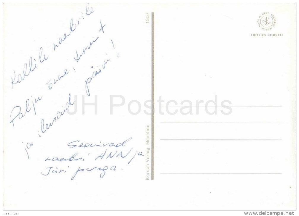 painting by Eugene Arc - Flowers in the Vase - 1357 - art - used - JH Postcards