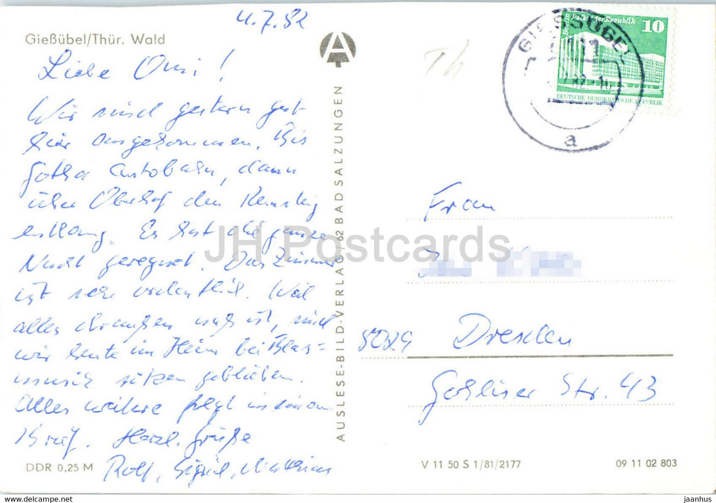 Giessubel - Thur Wald - 1982 - Germany DDR - used