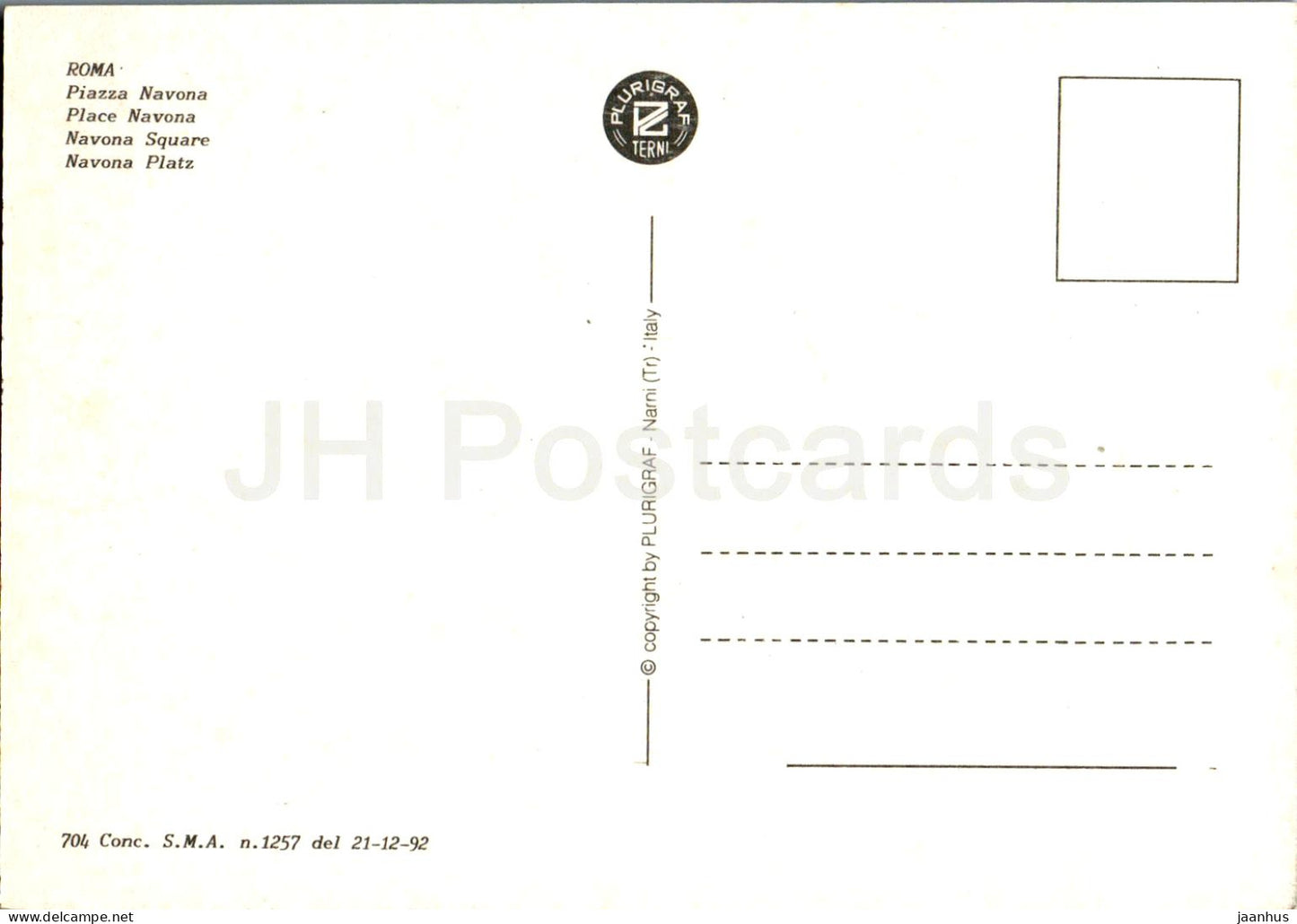 Roma - Rome - Piazza Navona - Navona square - 704 - Italy - unused