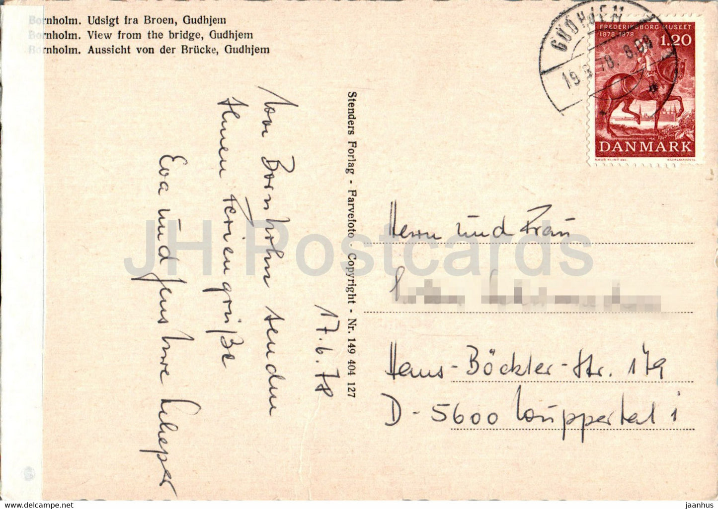 Bornholm - Udsigt fra Broen - Gudhjem - view from the bridge - 1978 - Denmark - used